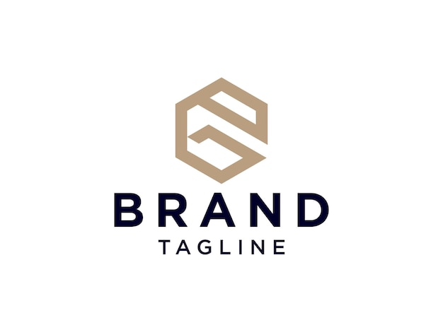 Logotipo de la línea G de la letra inicial de oro aislado sobre fondo blanco.