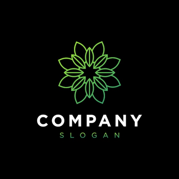 Logotipo de línea de hoja de árbol verde Hermoso icono de flor para SPA Cosmetics Hotel and Salon company