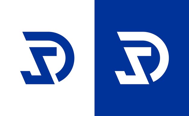 logotipo de línea inicial único d