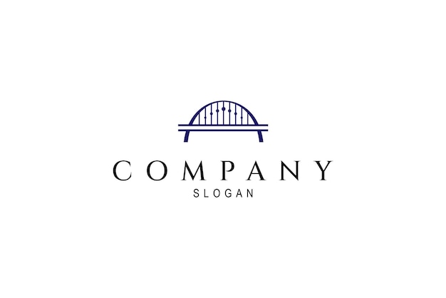 Logotipo de línea minimalista de construcción de puentes