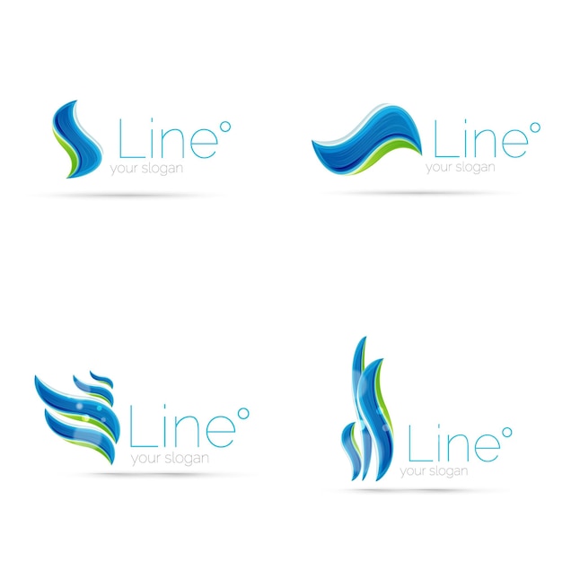 Logotipo de línea de onda abstracta