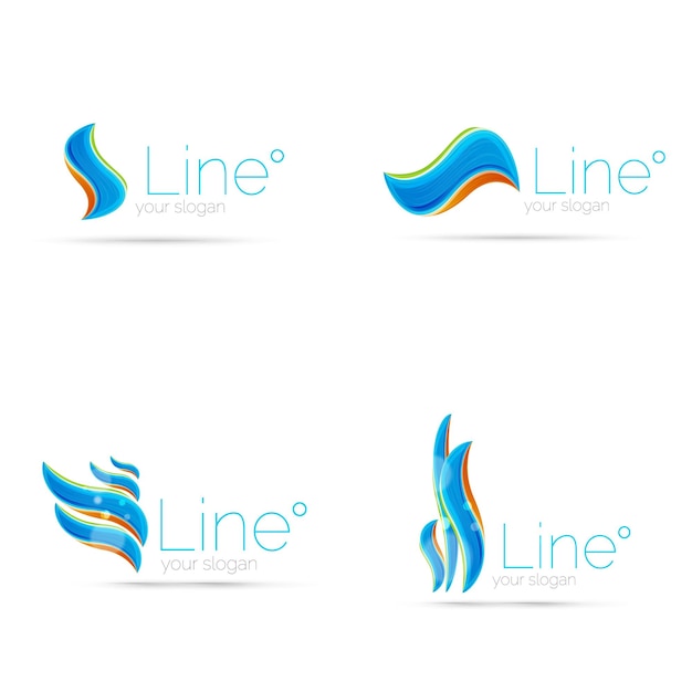 Logotipo de línea de onda abstracta