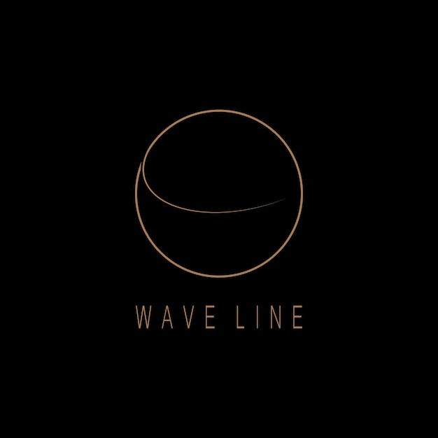 El logotipo de la línea de ondas oceánicas es de estilo monolínico simple, con un icono vectorial y una ilustración de símbolo.
