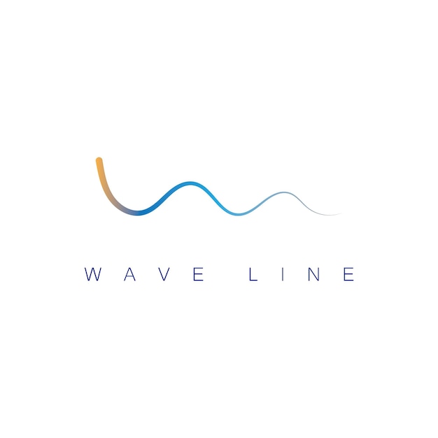 El logotipo de la línea de ondas oceánicas es un simple símbolo de icono vectorial de estilo monolina.