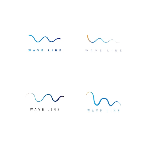 El logotipo de la línea de ondas oceánicas es un simple símbolo de icono vectorial de estilo monolina.