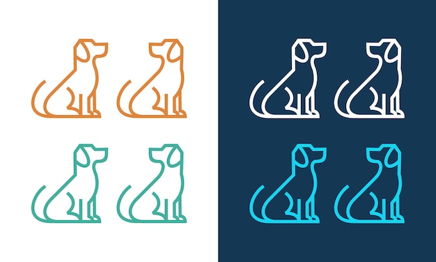 Vector el logotipo de la línea de perro del asiento