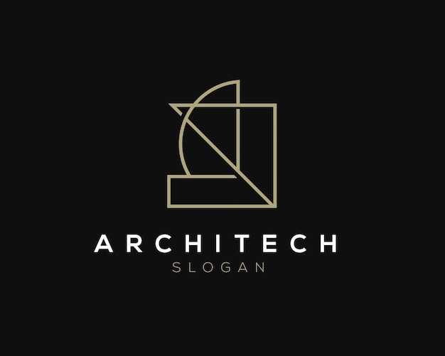 Vector logotipo de línea simple para la firma de arquitectura