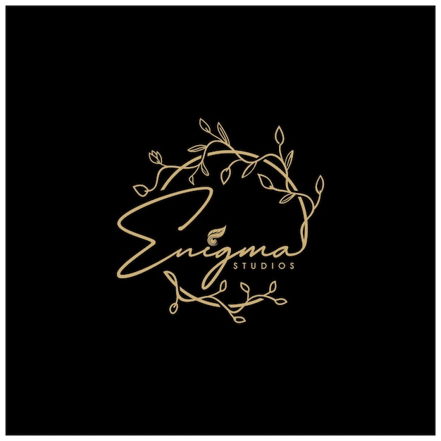 Logotipo lineal abstracto para el negocio de flores de belleza, salud y cuidado personal