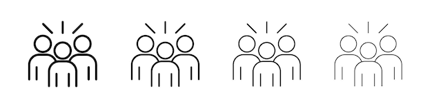 El logotipo lineal del icono comunitario está aislado