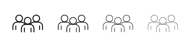 El logotipo lineal del icono comunitario está aislado