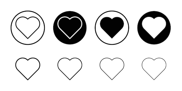 El logotipo lineal del icono del corazón está aislado