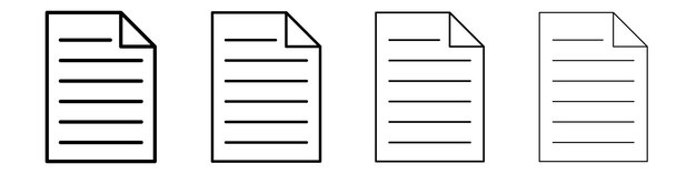El logotipo lineal del ícono del documento está aislado