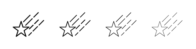 El logotipo lineal del ícono de la estrella caída está aislado