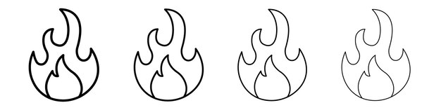 El logotipo lineal del icono de fuego aislado