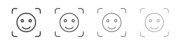 El logotipo lineal del icono del rostro está aislado