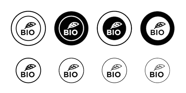 El logotipo lineal del icono del vector biológico está aislado