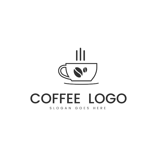 logotipo de líneas de café