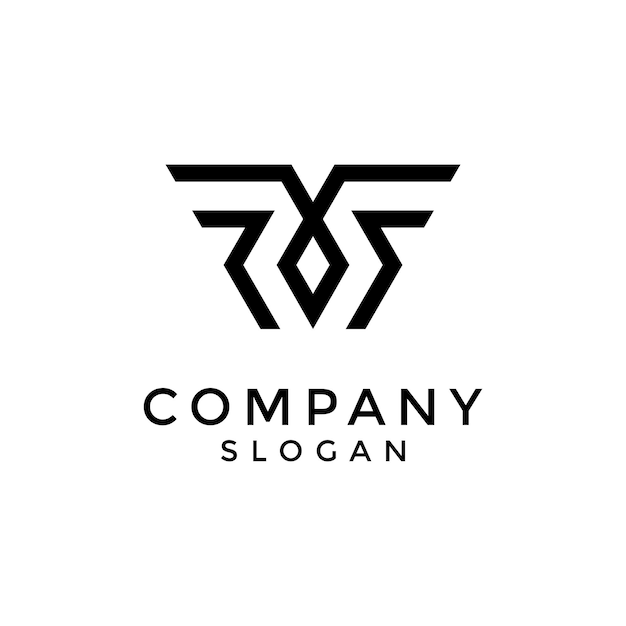 logotipo de líneas de letra W simple y elegante