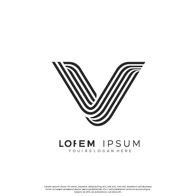 El logotipo de las líneas V modernas