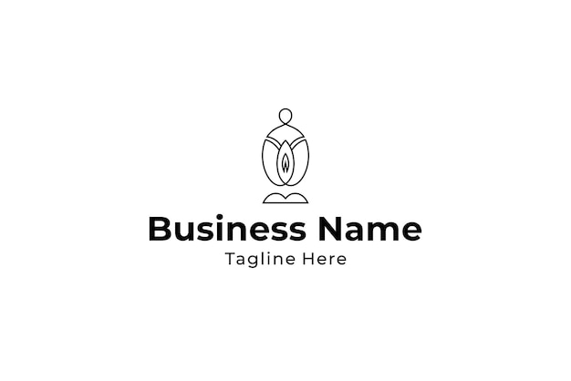 logotipo de linterna único en estilo de diseño de arte en línea