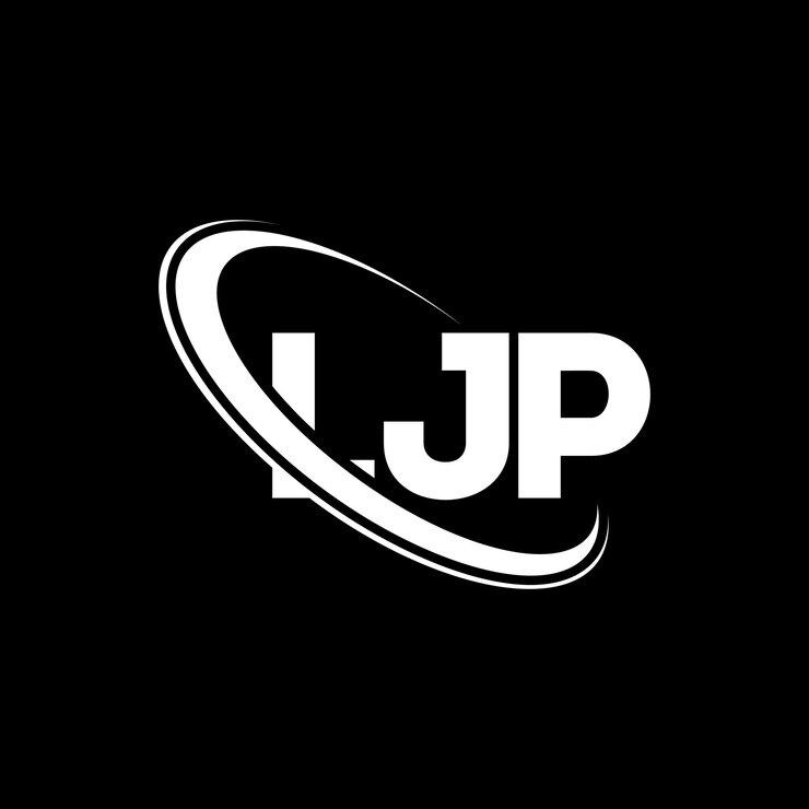 Vector logotipo ljp ljp letra ljp diseño de logotipo de letra iniciales ljp logotipo vinculado con círculo y mayúscula monograma logotipo ljp tipografía para negocios de tecnología y marca inmobiliaria