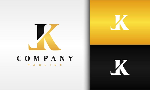 logotipo LK de la letra del monograma de lujo