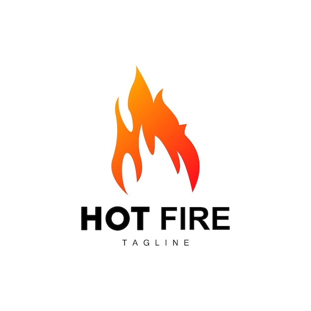 Logotipo de llama caliente Diseño de icono de fuego abstracto de vector de fuego