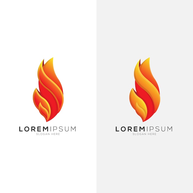 Logotipo de llama degradado abstracto