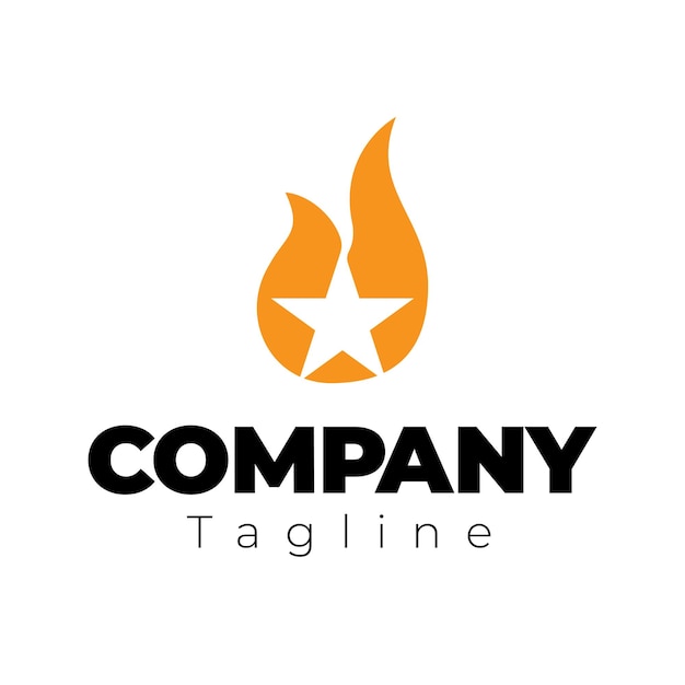 Logotipo de llama y estrella