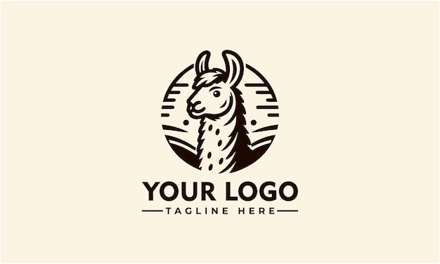 Logotipo Llama Llama Mascota Logotipo Diseño lúdico y genial para varias empresas