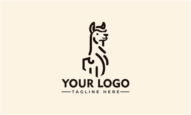 Logotipo Llama Llama Mascota Logotipo Diseño lúdico y genial para varias empresas