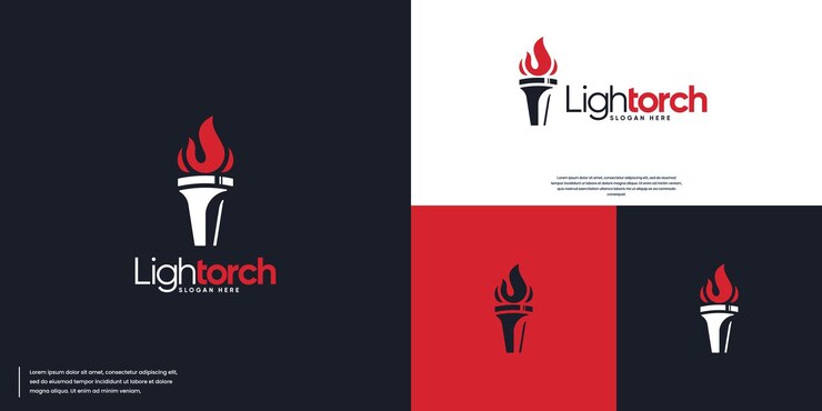 Vector logotipo de la llama olímpica símbolo de la competencia antorcha diseño de logotipo minimalista