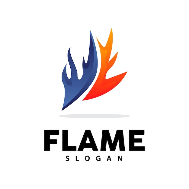 Logotipo de llama roja Diseño de icono de plantilla de logotipo de fuego de vector de calor ardiente