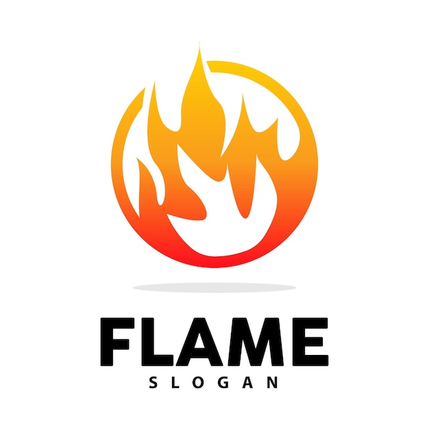 Logotipo de llama roja Diseño de icono de plantilla de logotipo de fuego de vector de calor ardiente