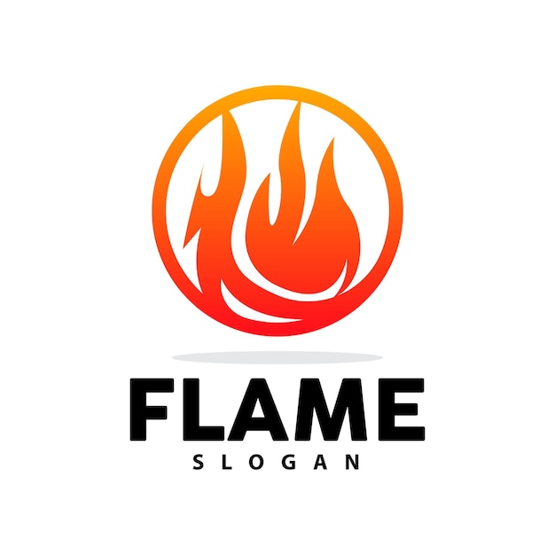 Logotipo de llama roja Diseño de icono de plantilla de logotipo de fuego de vector de calor ardiente