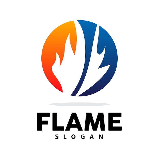 Logotipo de llama roja Diseño de icono de plantilla de logotipo de fuego de vector de calor ardiente
