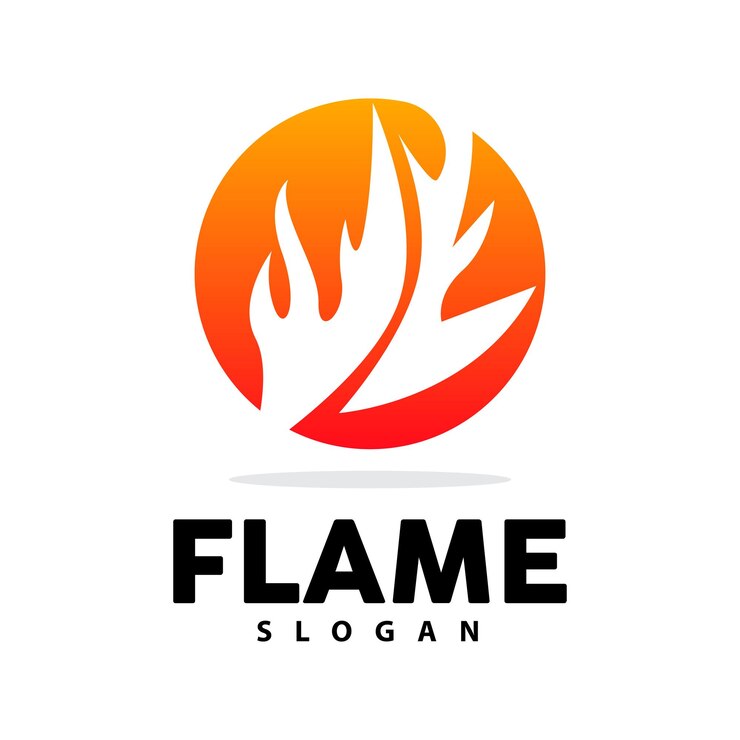 Vector logotipo de llama roja diseño de icono de plantilla de logotipo de fuego de vector de calor ardiente