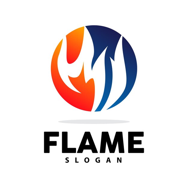 Logotipo de llama roja Diseño de icono de plantilla de logotipo de fuego de vector de calor ardiente