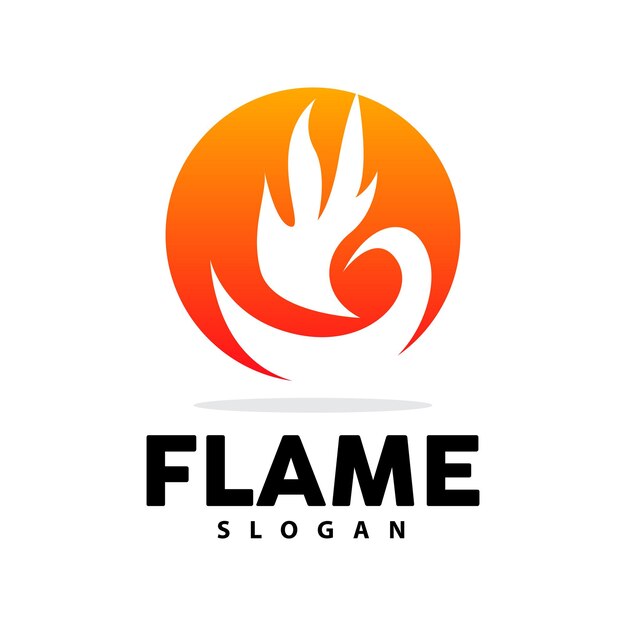 Logotipo de llama roja Diseño de icono de plantilla de logotipo de fuego de vector de calor ardiente