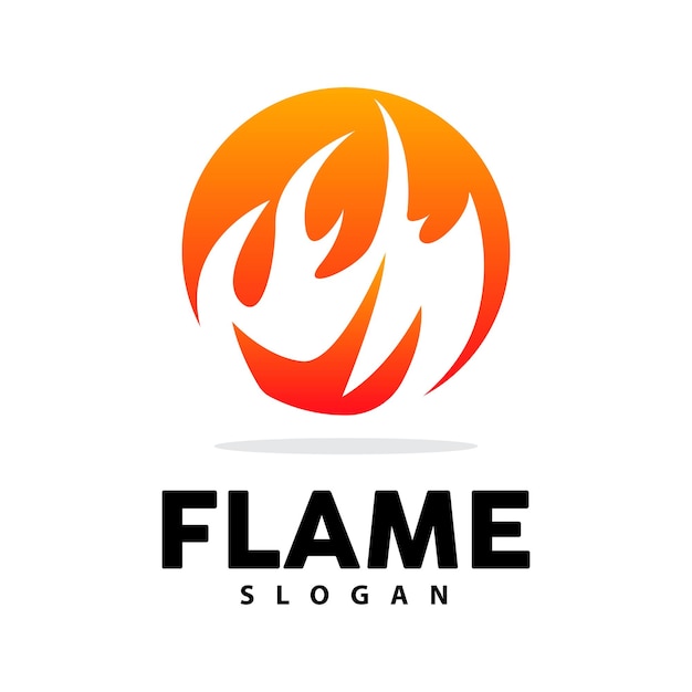 Logotipo de llama roja Diseño de icono de plantilla de logotipo de fuego de vector de calor ardiente