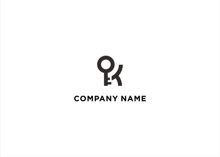 Vector logotipo de la llave con la letra k