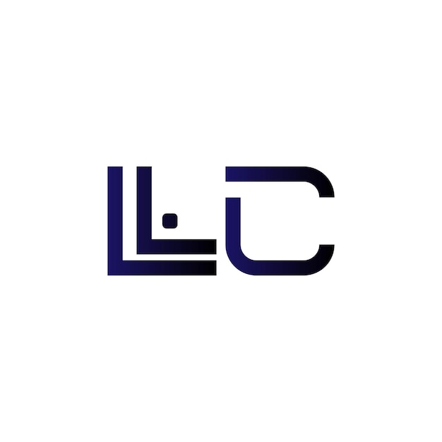logotipo de LLC monograma inicial marca de letras moderno diseño de símbolo de tipografía mínima