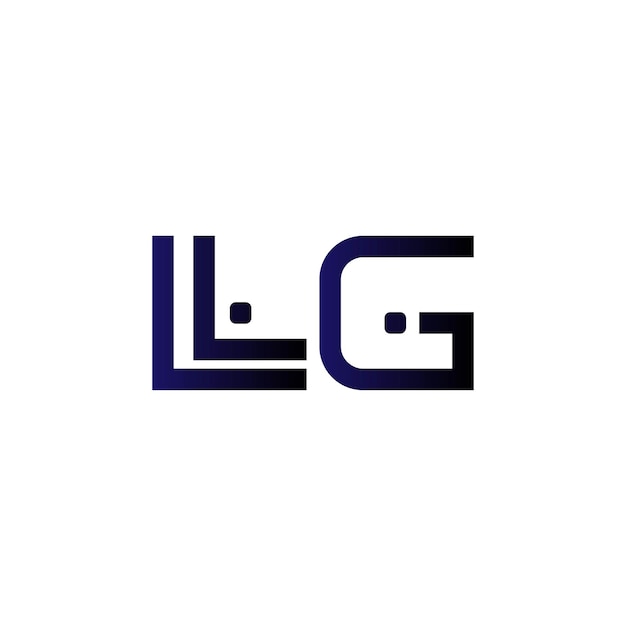 El logotipo de LLG, el monograma, las iniciales, la marca, la letra, el sello, el diseño de símbolos de tipografía minimalista moderna.