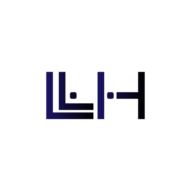 El logotipo de LLH, el monograma, las iniciales, la marca, la letra, el sello, el diseño de símbolos de tipografía minimalista moderna.
