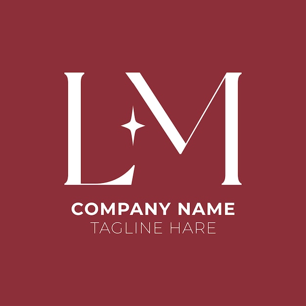 Logotipo con lm inicial tipografa creativa para empresa