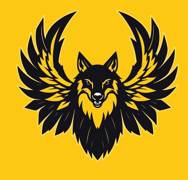 El logotipo del lobo con alas