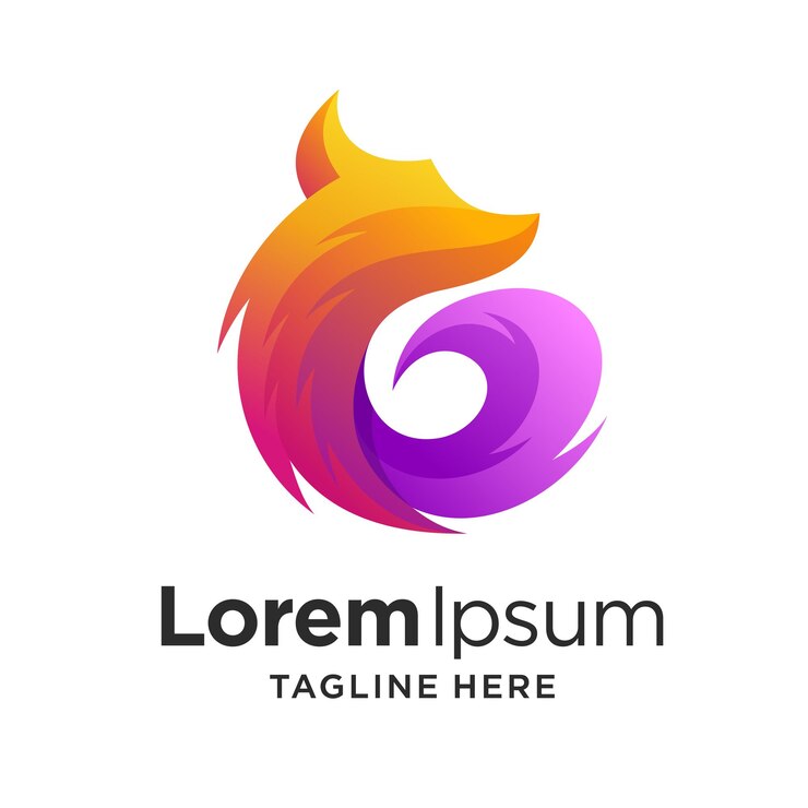Vector logotipo de lobo con concepto nodern