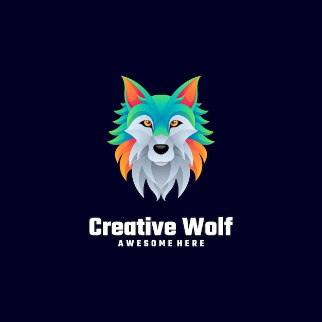 Logotipo de lobo creativo