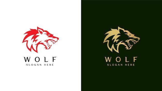 El logotipo del lobo en estilo enojado