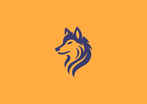 Un logotipo de lobo feroz que representa la lealtad, la independencia y la intuición con un diseño dinámico agudo